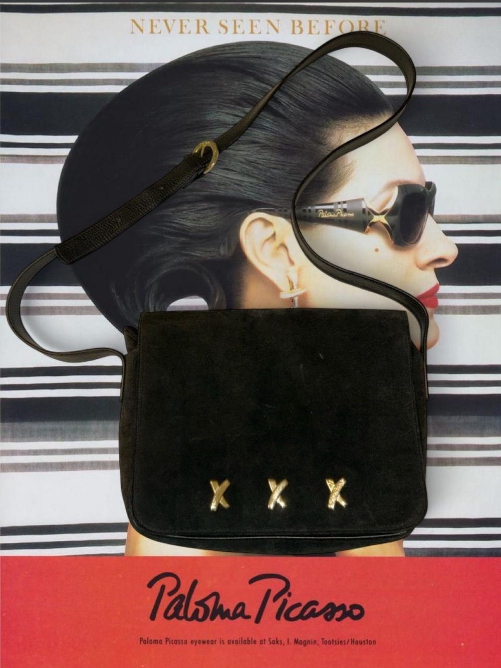 🖤 Vintage 90s Paloma Picasso Black Suede Made in Italy Shoulder Bag 🖤